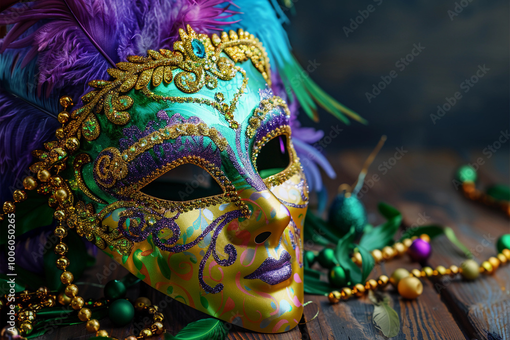 Beautiful greeting card with bright holiday composition for happy celebrate mardi gras Beautiful greeting card with bright holiday composition for happy celebrate mardi gras