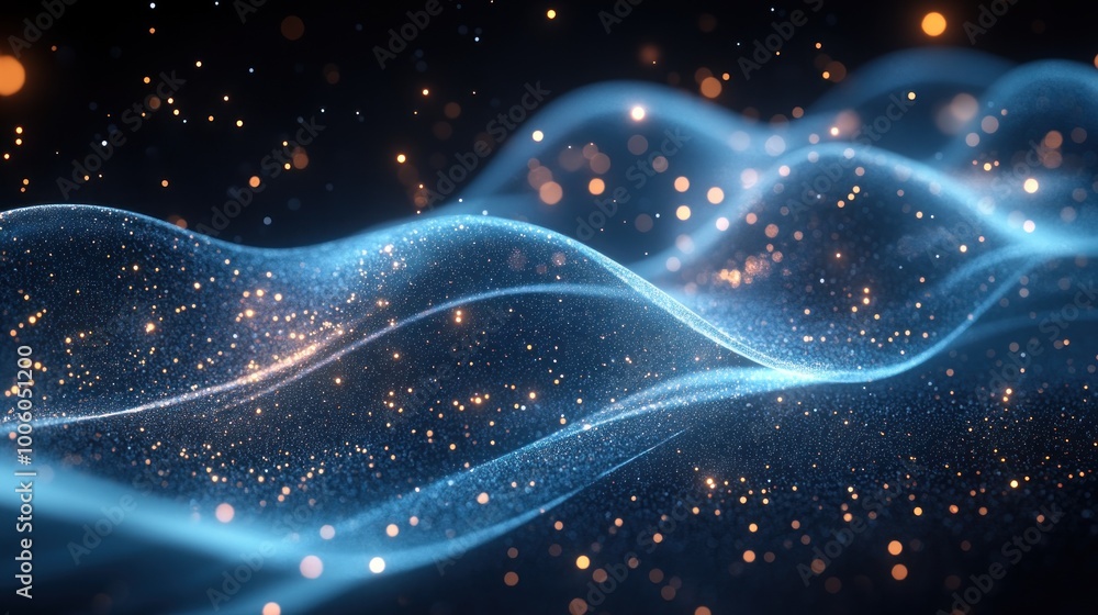Abstract Blue and Gold Particles Abstract Blue and Gold Particles