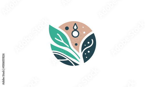 Dermatology logo design, vector symbol for natural beauty body and face care, natural beauty face care vector symbol
