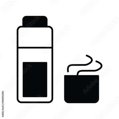 thermos bottle glyph icon with white background vector stock illustration
