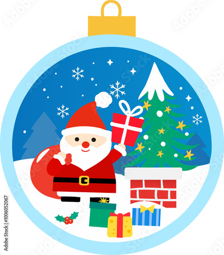 Wallpaper Mural Santa claus christmas ball card Torontodigital.ca