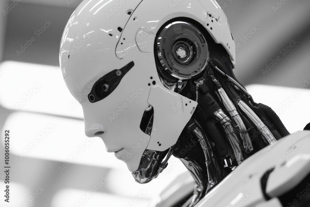 Fototapeta premium Robot Head Close Up