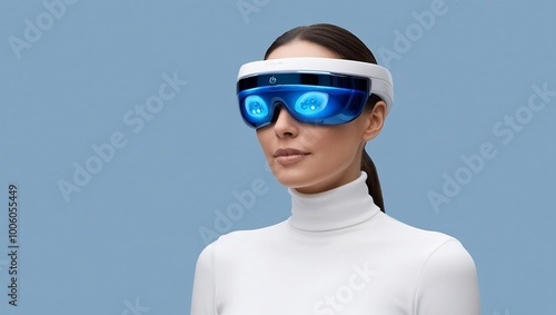 Woman Wearing White Eye Massager 