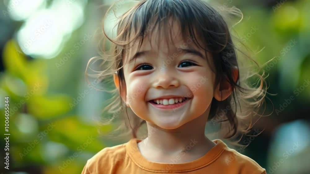 A moment of pure joy as a child smiles with unbridled happiness, capturing the essence of childhood A moment of pure joy as a child smiles with unbridled happiness, capturing the essence of childhood