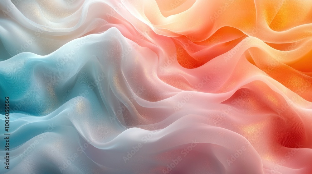 Obraz premium Abstract Fabric Texture with Blue and Orange Gradient