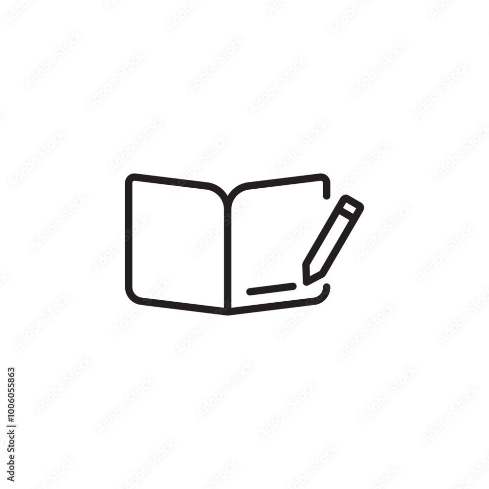 Open book and pencil. Writing notes. Book and pencil. Study icon. Book and pencil icon. Open book and pencil. Writing notes. Book and pencil. Study icon. Book and pencil icon.