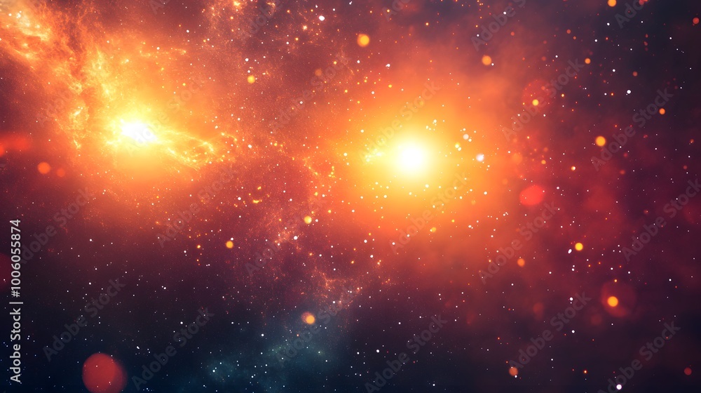Cosmic Landscape with Glowing Stars and Nebulas Cosmic Landscape with Glowing Stars and Nebulas