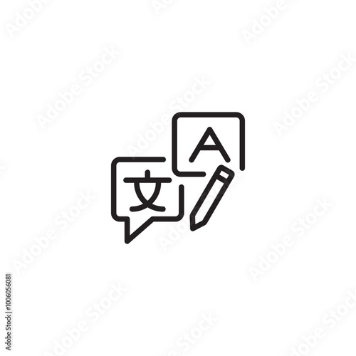 Free Download Language translation. Speech bubbles, pencil. Translation icon. Two languages, pencil. Language learning. Two languages, pencil. Language icon. Two speech bubbles. - GFXLoad