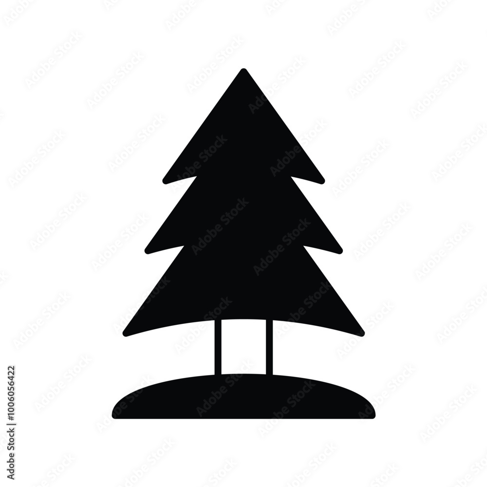 Obraz premium snow pine tree glyph icon with white background vector stock illustration