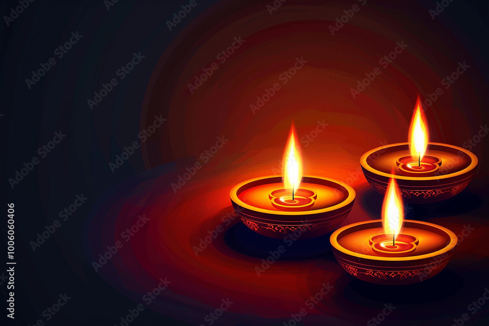 Beautiful greeting card with bright holiday composition for happy and celebrate Diwali Beautiful greeting card with bright holiday composition for happy and celebrate Diwali