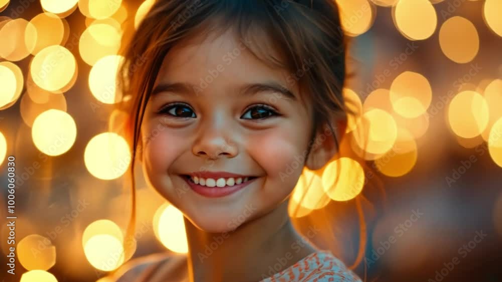 A child with a glowing smile, their happiness shining brightly in a joyful moment. A child with a glowing smile, their happiness shining brightly in a joyful moment.