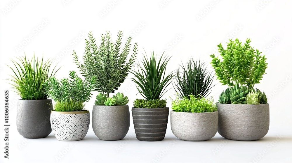 Fototapeta premium Various Potted Plants for Home Decor