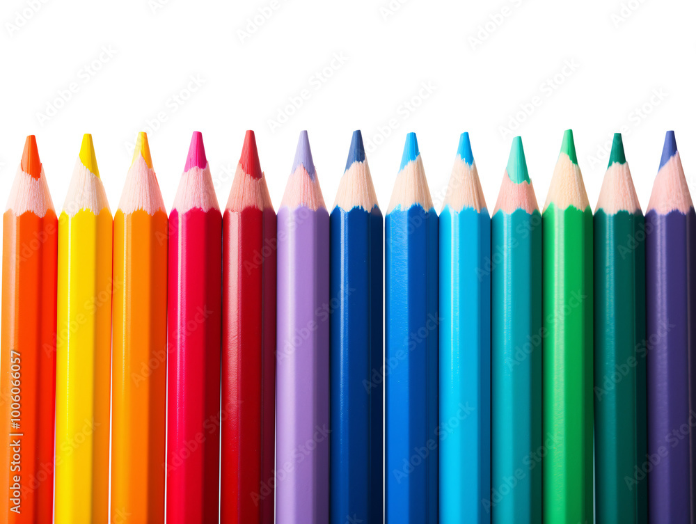a row of colored pencils a row of colored pencils