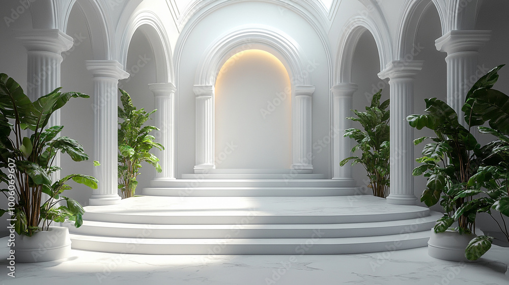 Blank modern podium with modern decorate. Blank modern podium with modern decorate.