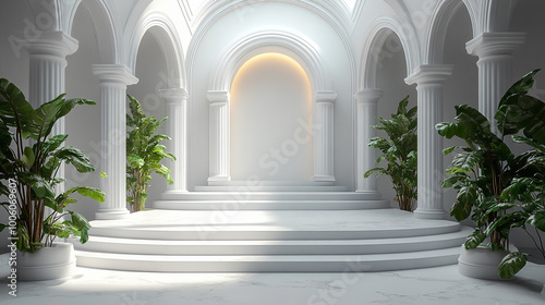 Blank modern podium with modern decorate.
