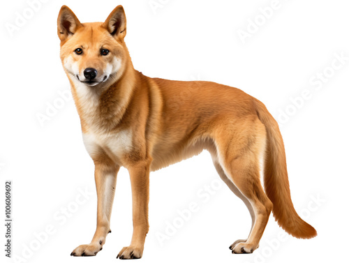 a dog standing on a white background