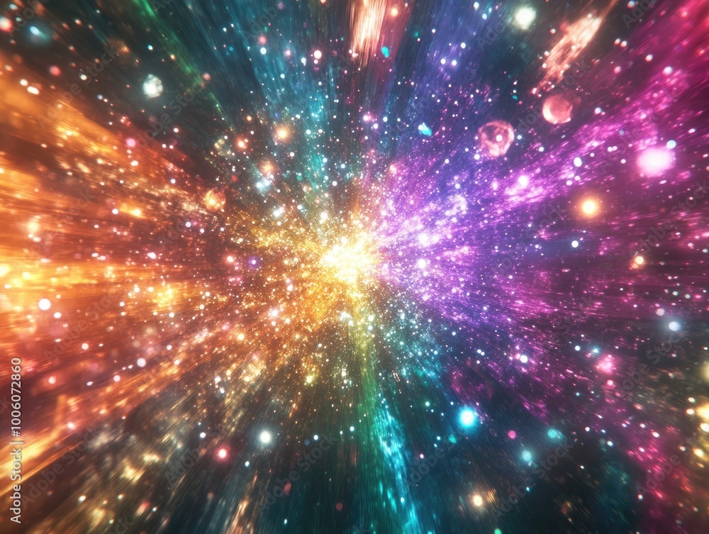 Naklejka premium Colorful starry night sky