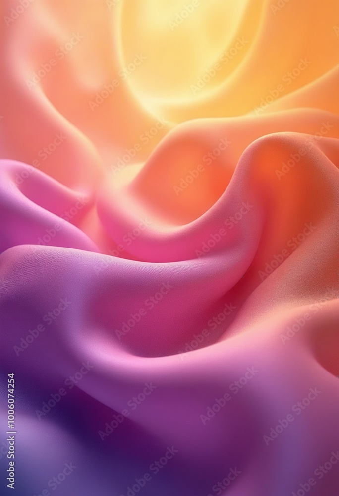 Obraz premium Abstract Background with 3D Wave Bright Gold and Purple Gradient Silk Fabric