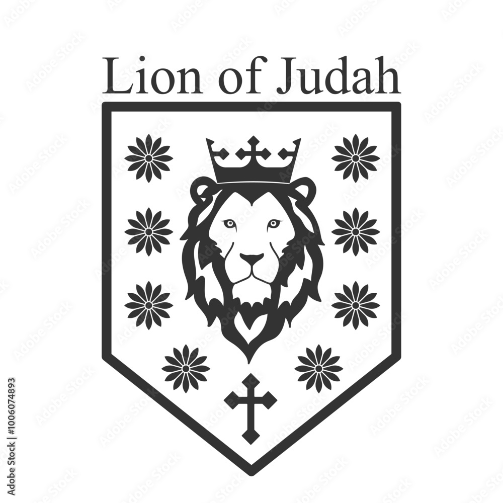 lion of judah with crown logo. Coat of arms icon. Lion king head heraldry and royal symbol. Vector illustration image. lion of judah with crown logo. Coat of arms icon. Lion king head heraldry and royal symbol. Vector illustration image.