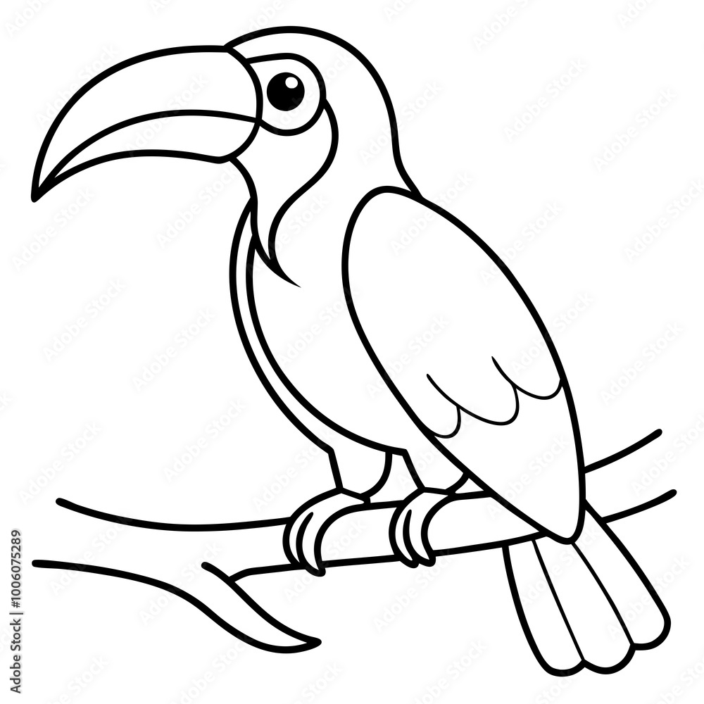 Obraz premium Stunning Hornbill Sitting Vector Artwork Showcasing Colorful Features and Habitat 