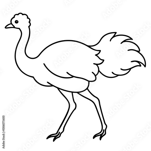 Dynamic Vector Art Capturing an Ostrich Running at Full Speed
 photo