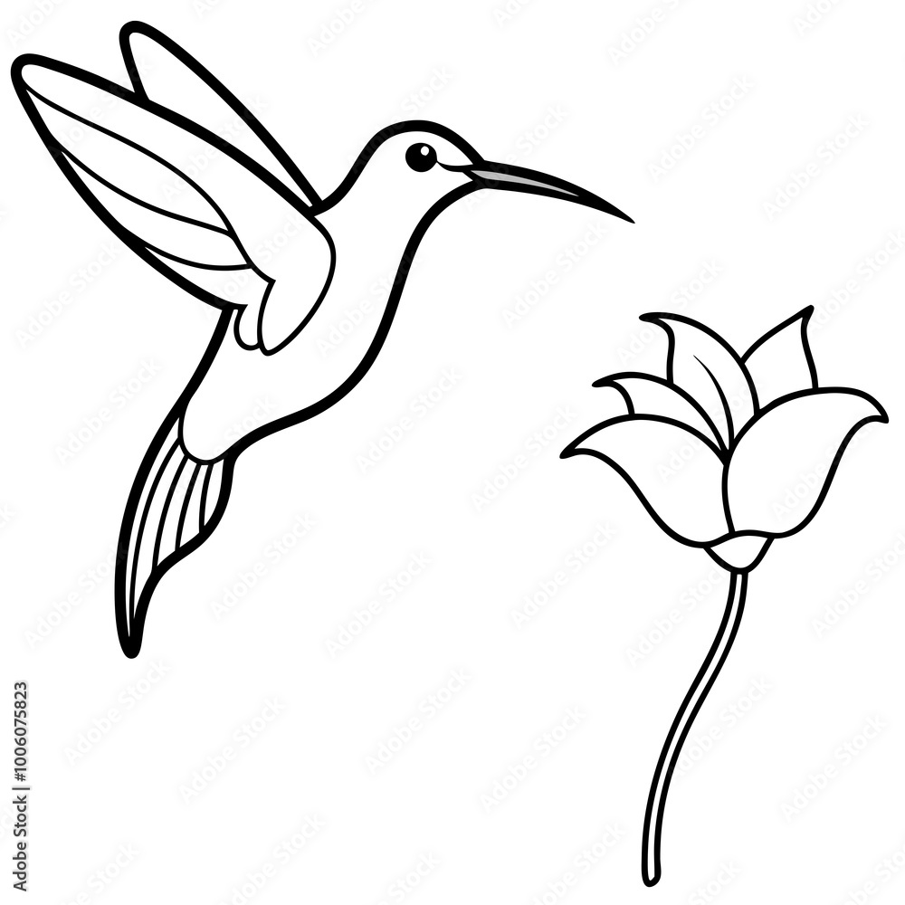 Obraz premium Beautiful Sunbird Near Flower Vector Art Showcasing Nature's Harmony 