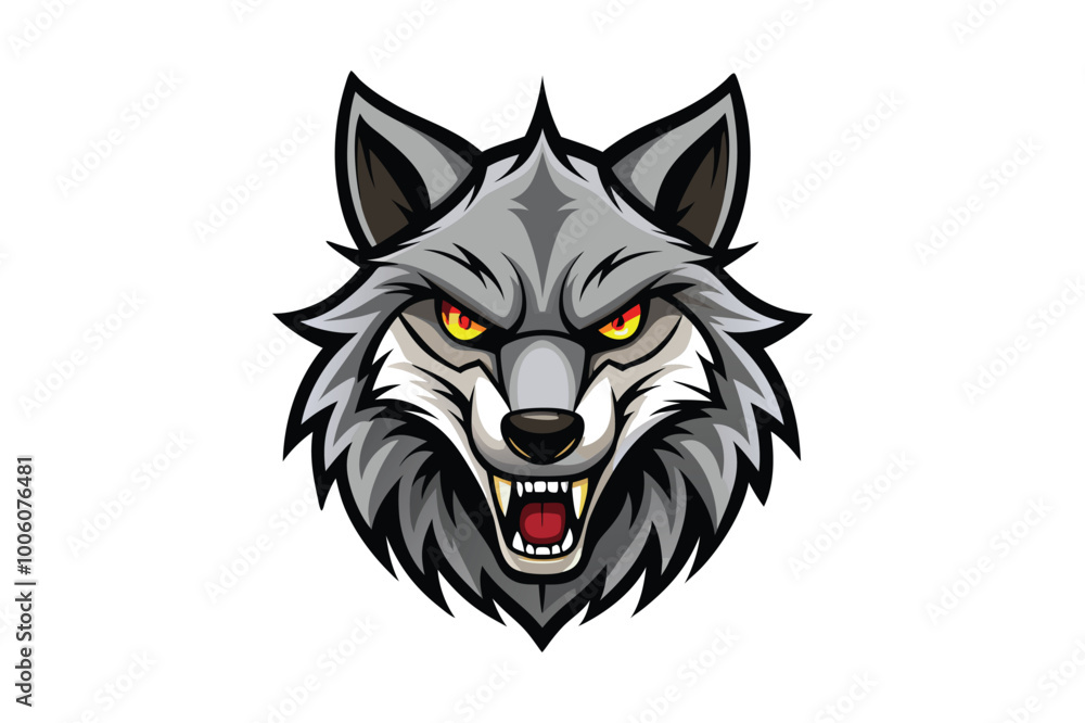 Aggressive Wolf Head Vector – High-Quality Printable Graphic Design Aggressive Wolf Head Vector – High-Quality Printable Graphic Design