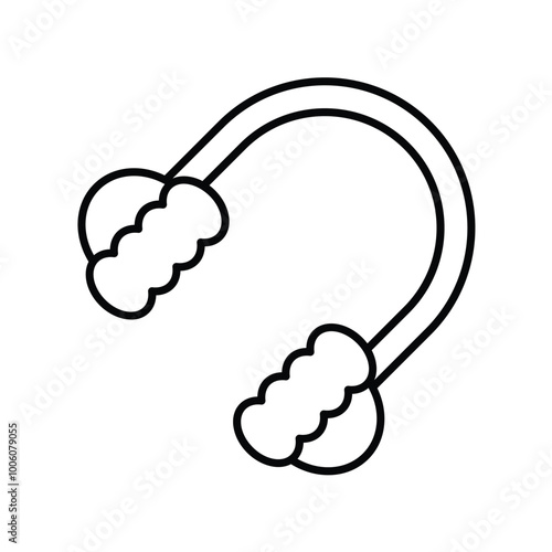 earmuffs line icon with white background vector stock illustration