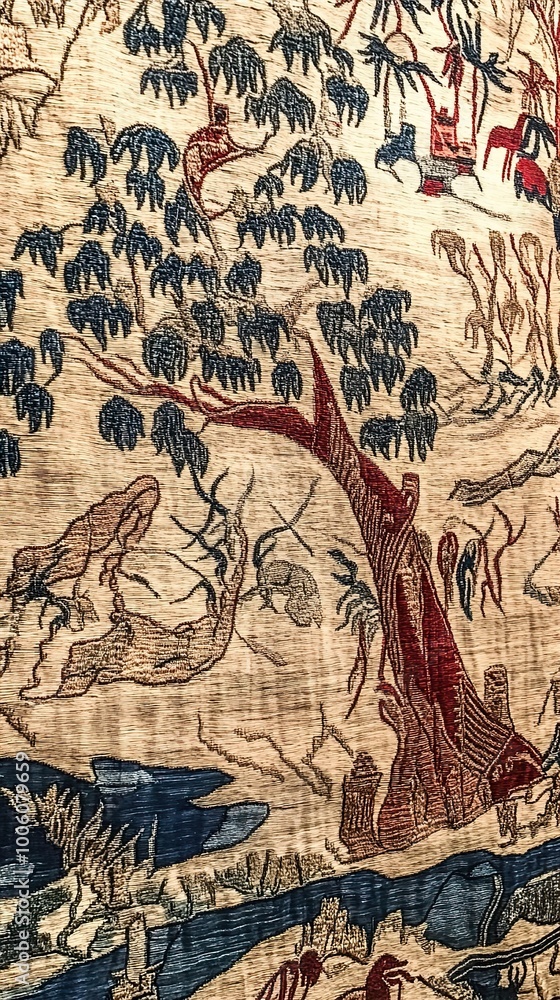 Obraz premium Intricate Tapestry: A Woven Landscape of Trees and Nature