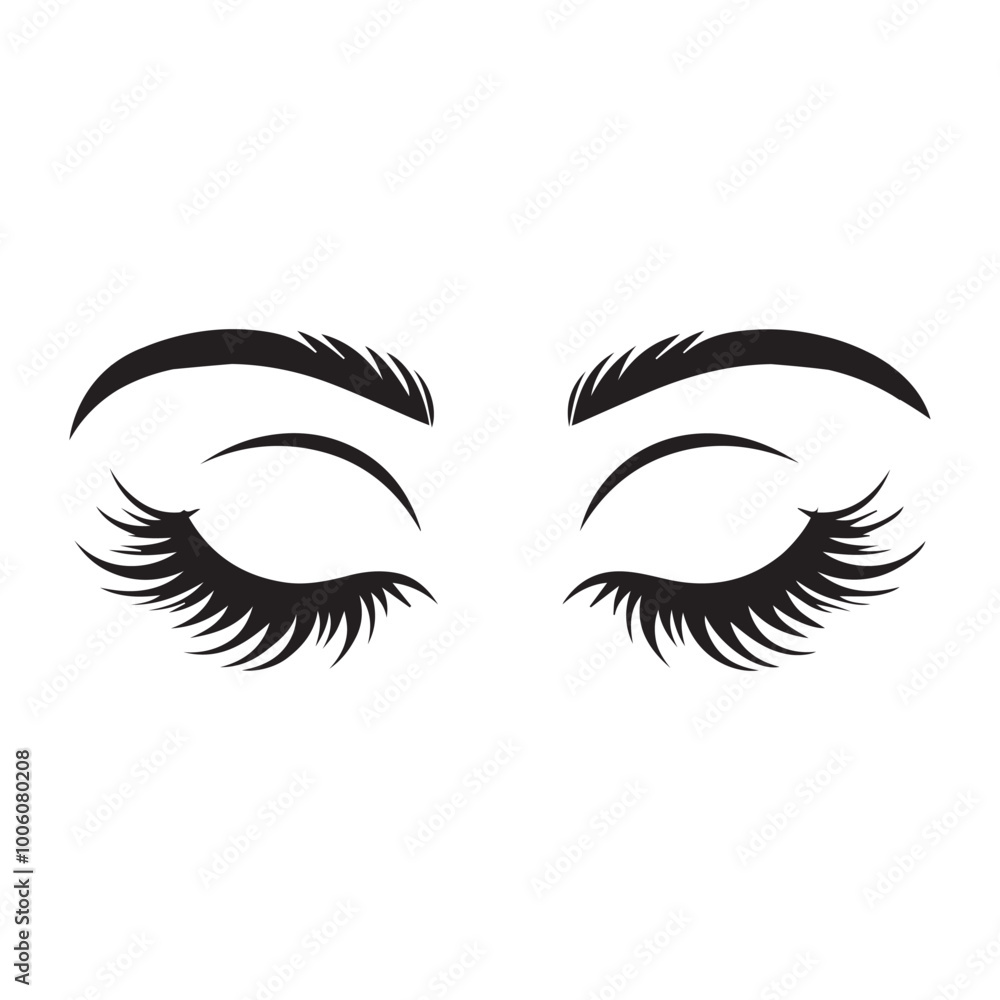 Eyelashes vector illustration in black and white - Eyebrows Clipart Design
Eyelashes vector illustration in black and white - Eyebrows Clipart Design