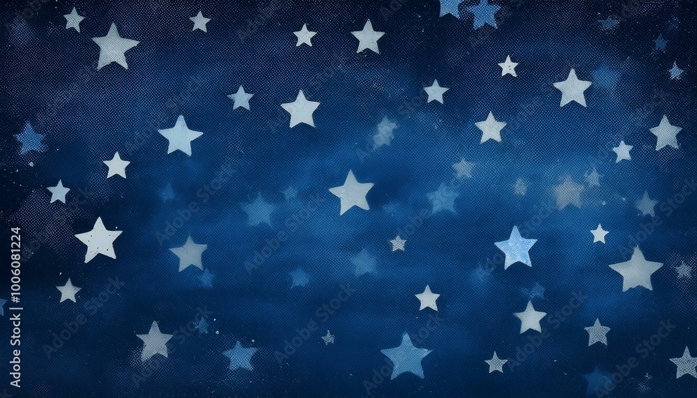 Star background. 4th of July background pattern. Starry night sky in dark blue with old vintage grunge texture. July 4th, Veterans day, memorial day and other United States of America holidays.