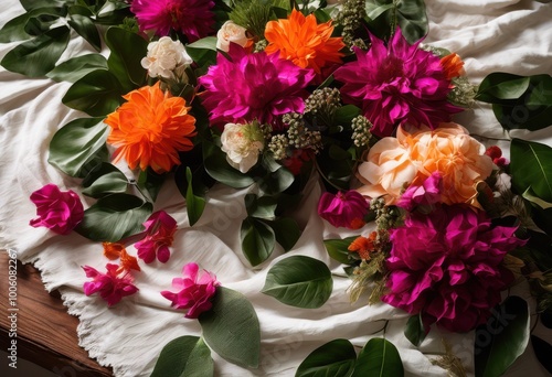 Wallpaper Mural vibrant plant flat lay featuring rich textures colorful elements artfully arranged stunning visual appeal aesthetic pleasure, arrangement, background Torontodigital.ca