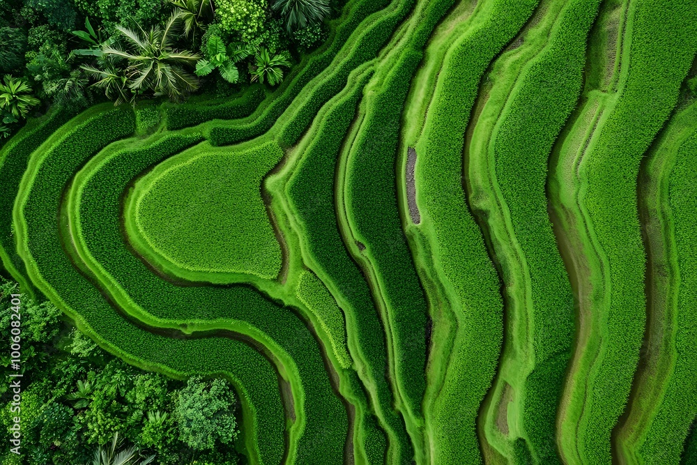 Terraced rice fields are areas of rice cultivation on hillsides or mountains that are divided into terraces, perfect for designs related to nature, agriculture, rural life, or cultural tourism. Terraced rice fields are areas of rice cultivation on hillsides or mountains that are divided into terraces, perfect for designs related to nature, agriculture, rural life, or cultural tourism.
