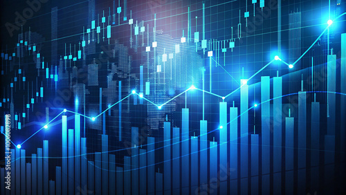 Wallpaper Mural Trading Stock Dark Blue Colour Graph Digital Background Torontodigital.ca