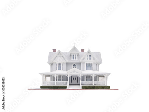 a white house with a porch photo