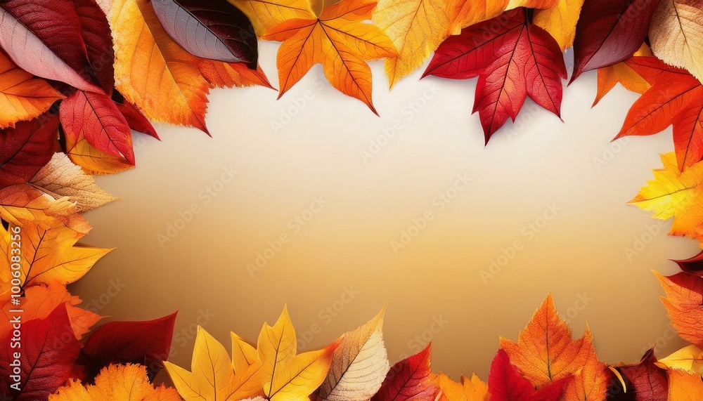 Vibrant Autumn Leaves in Wind Framing Space for Text, Texture Overlay Background, Seasonal Fall Theme Vibrant Autumn Leaves in Wind Framing Space for Text, Texture Overlay Background, Seasonal Fall Theme