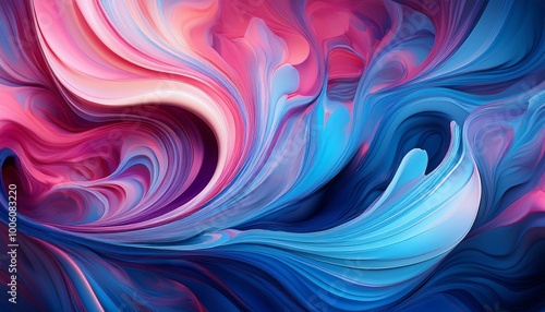 Vibrant Abstract Swirling Colors Blue and Pink Motion Art Expressing Fluidity and Contrast in Modern Artistic Style