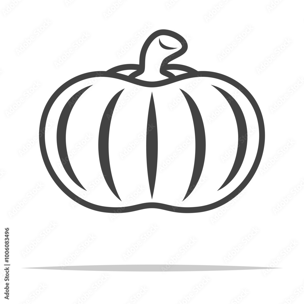 Simple pumpkin outline icon transparent vector isolated Simple pumpkin outline icon transparent vector isolated