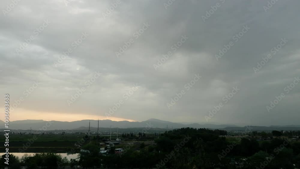 Timelapse with ships clouds and mountains landscape in Turkey Timelapse with ships clouds and mountains landscape in Turkey