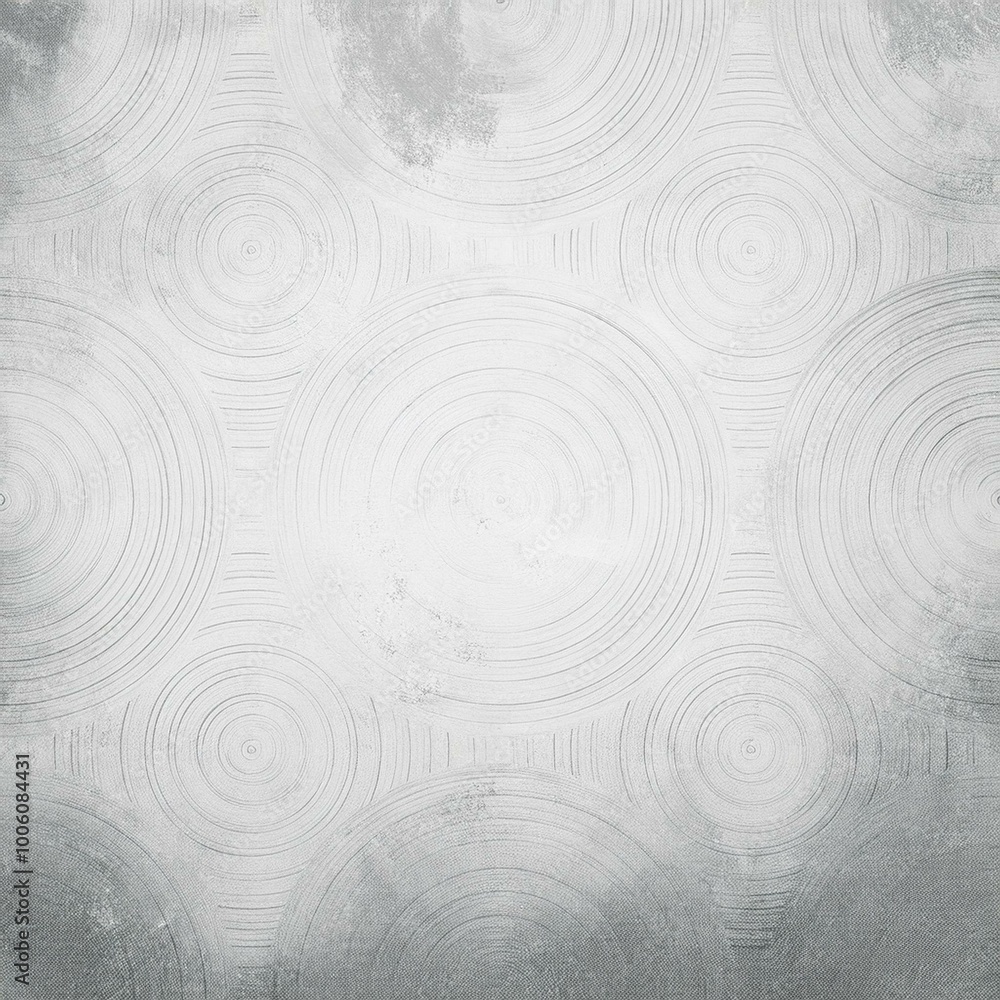 White abstract background with white circle rings in faded distressed vintage grunge texture design, old geometric pattern paper in modern art design White abstract background with white circle rings in faded distressed vintage grunge texture design, old geometric pattern paper in modern art design