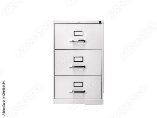 a white file cabinet with drawers