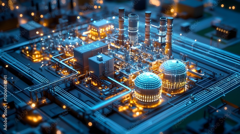 Industrial Plant Night Lights Industrial Plant Night Lights