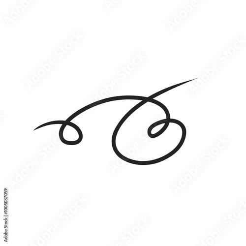 Calligraphic swoosh tail 