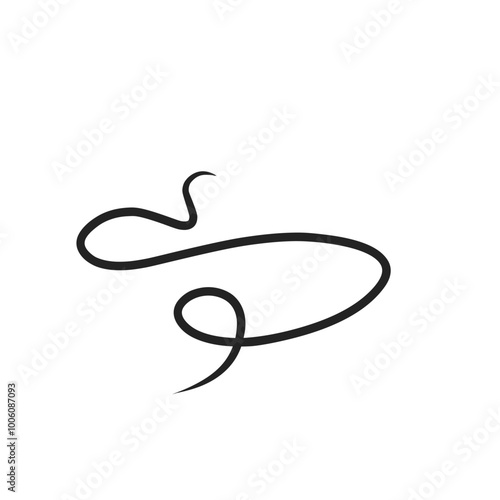 Calligraphic swoosh tail 