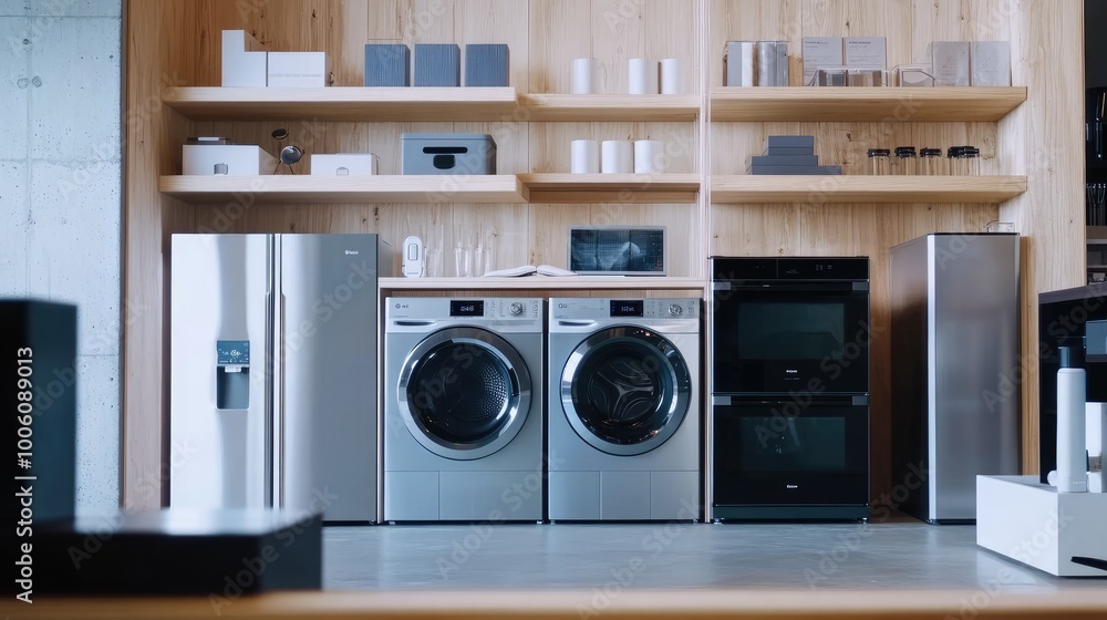 Modern Kitchen with Sleek Appliances and Minimalist Design