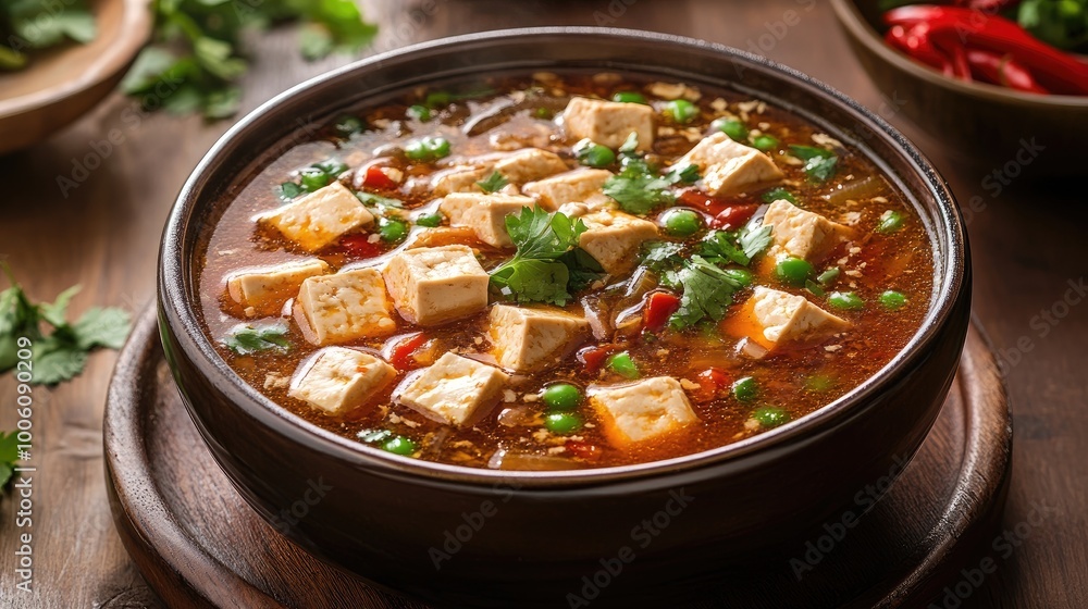 Delicious Asian Tofu Soup with Fresh Ingredients Delicious Asian Tofu Soup with Fresh Ingredients