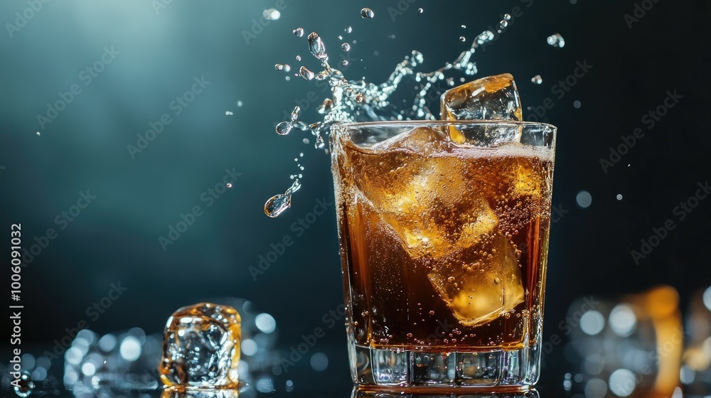 Refreshing Soda Splash in a Glass Refreshing Soda Splash in a Glass