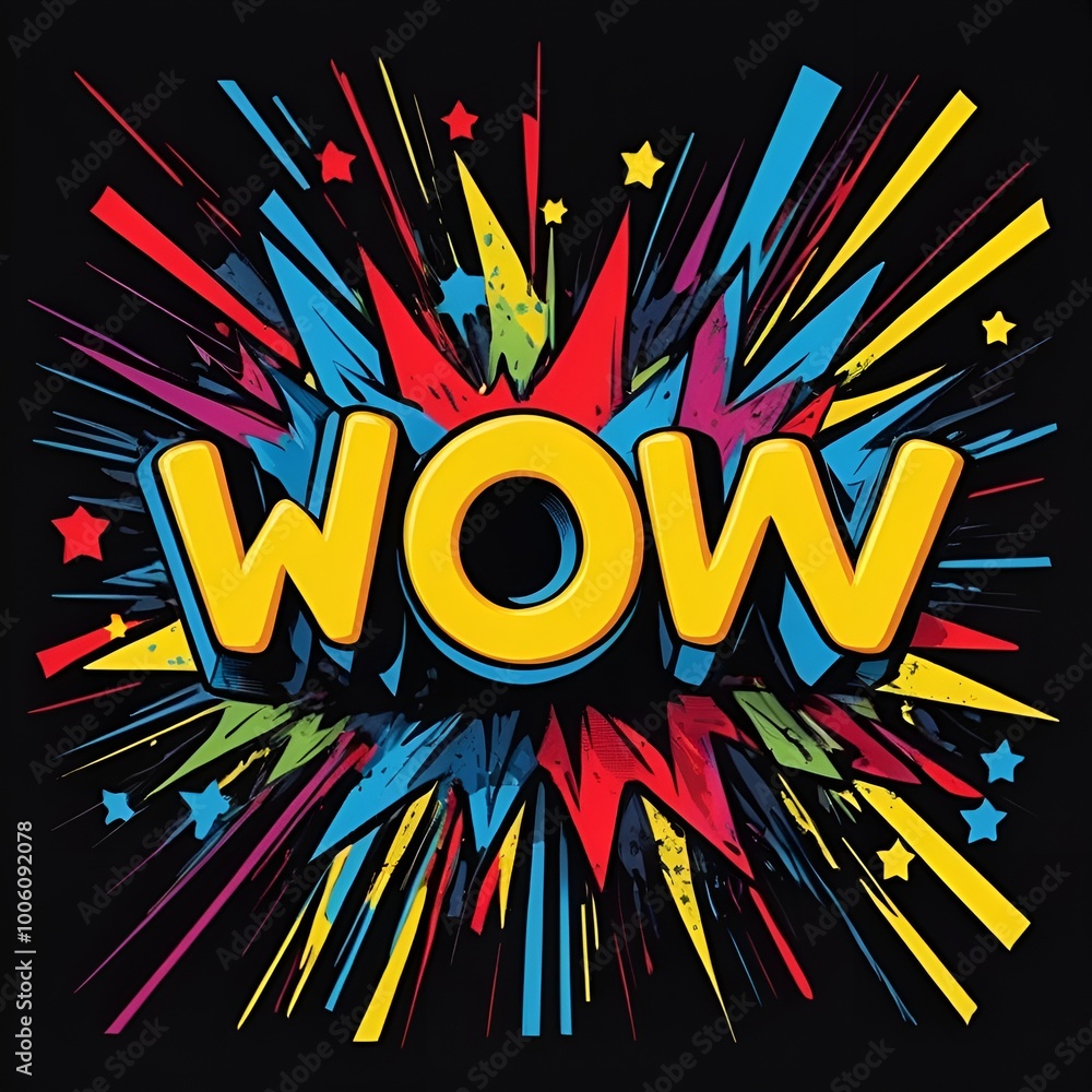 custom made wallpaper toronto digitalVery bright "Wow" print on black t-shirt