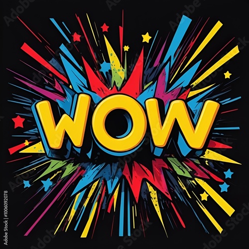 Wallpaper Mural Very bright "Wow" print on black t-shirt Torontodigital.ca