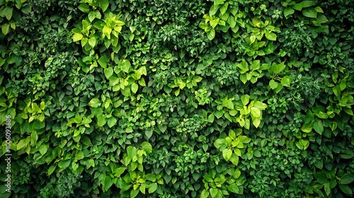 Lush Green Leafy Wall Background for Nature Themes